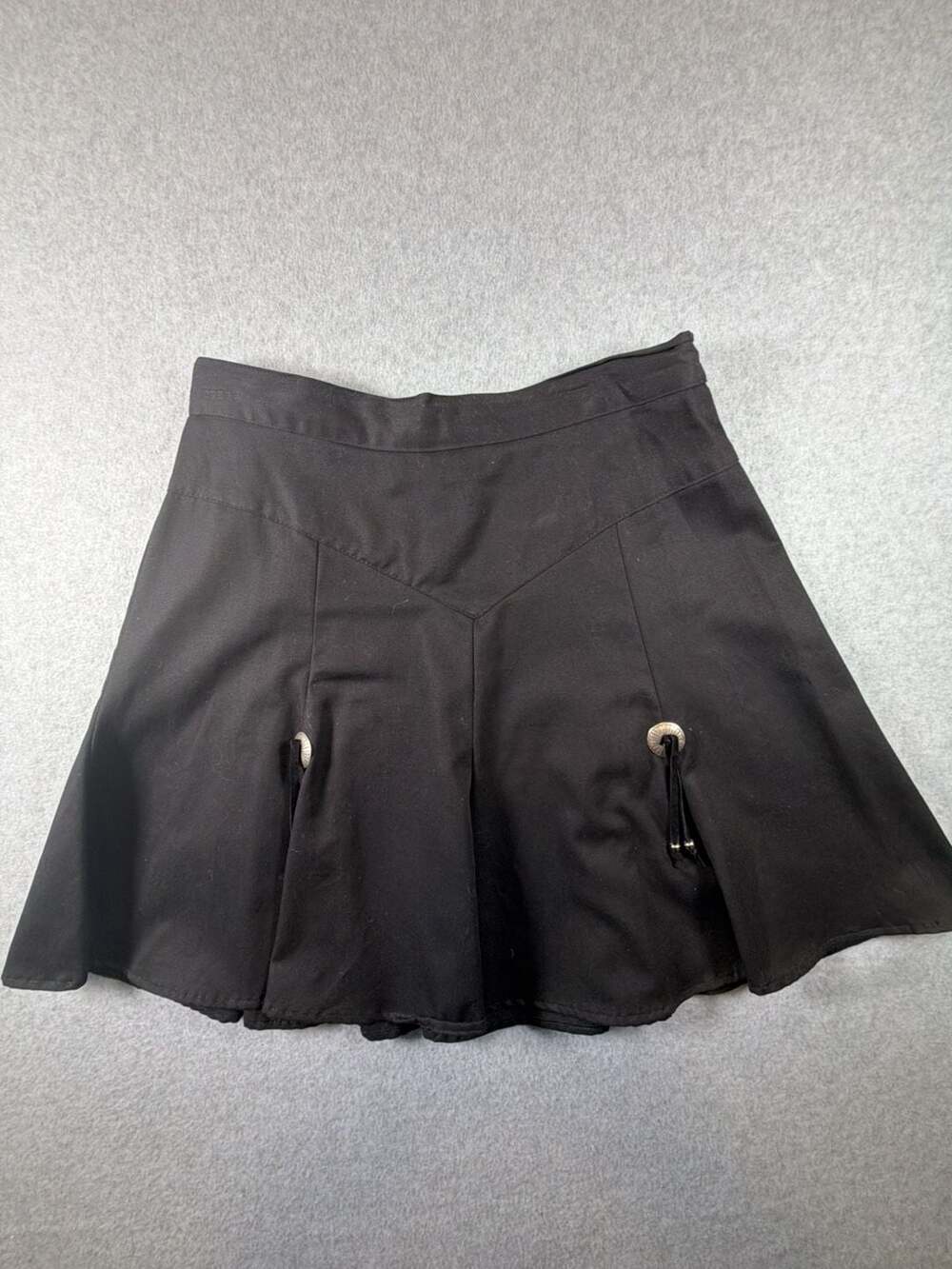 Vintage Circle T by Marilyn Lenox Black Western Skirt with Concho Details